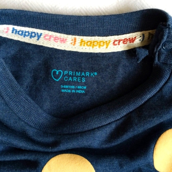 NEW primark cares polkadot long sleeve shirt 6 months baby - Picture 3 of 5